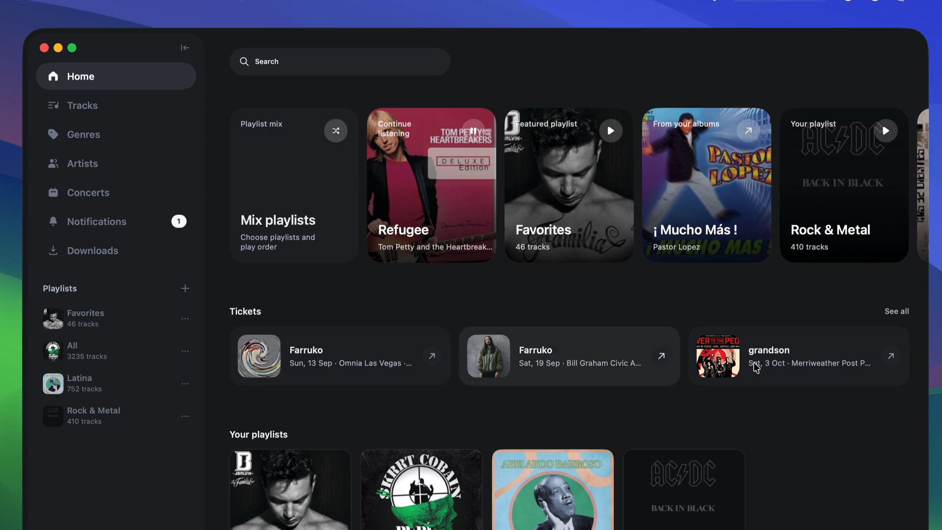 Sidus library and player interface
